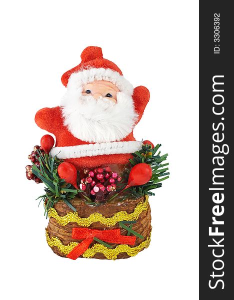 Statuette of Santa claus isolated with clipping path