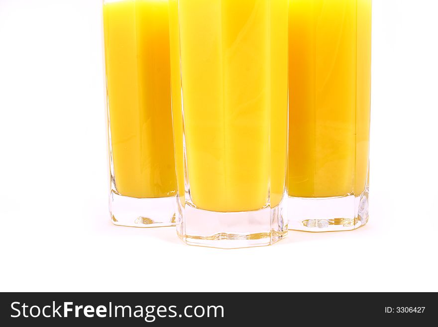 Juice Orange-fruits juice isolated on white