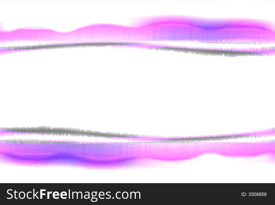 Computer generated white background with two purple waves. Computer generated white background with two purple waves