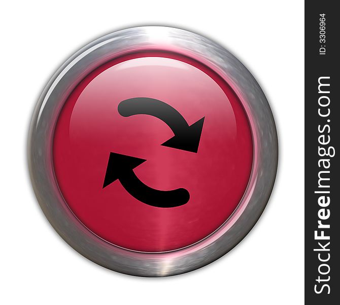 Chrome and red glass button created in Photoshop. Chrome and red glass button created in Photoshop