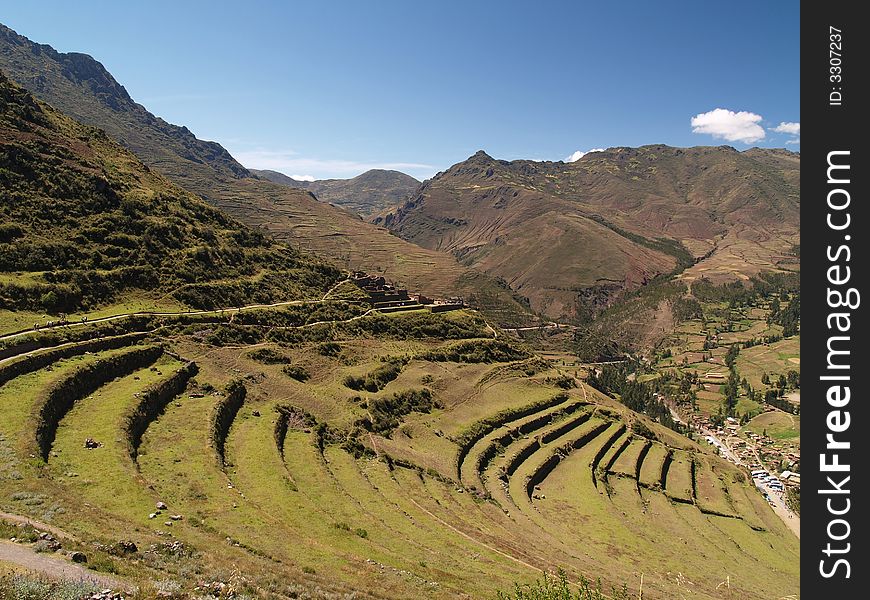 Pisac, Peruvian Terraced Landscape in the Sacred Valley