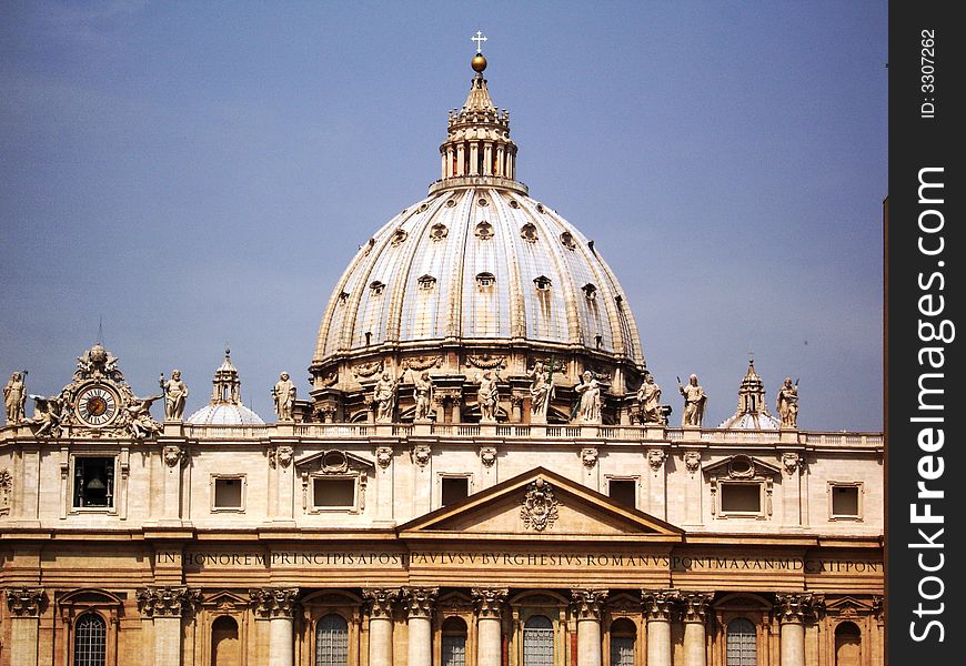Dome of St. Peter's Basilica in Rome. Dome of St. Peter's Basilica in Rome
