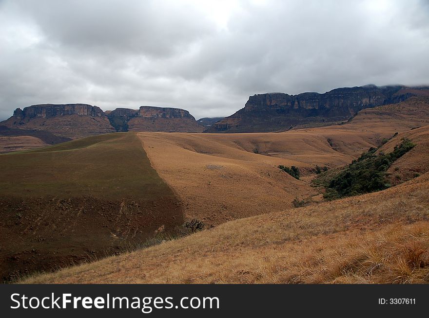 Green enclaves after grass burnout - South Africa. Green enclaves after grass burnout - South Africa