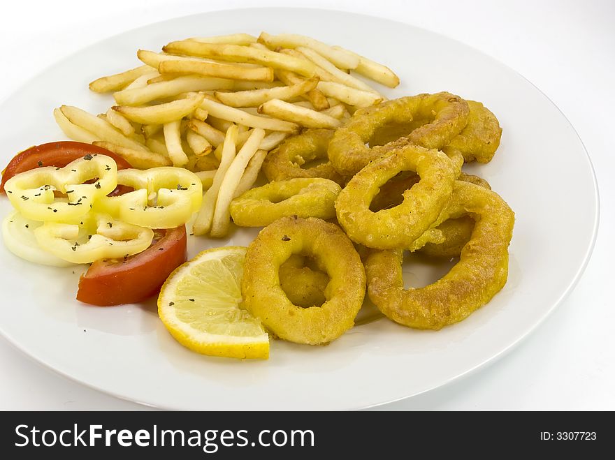 Fried squid with french fries 4.