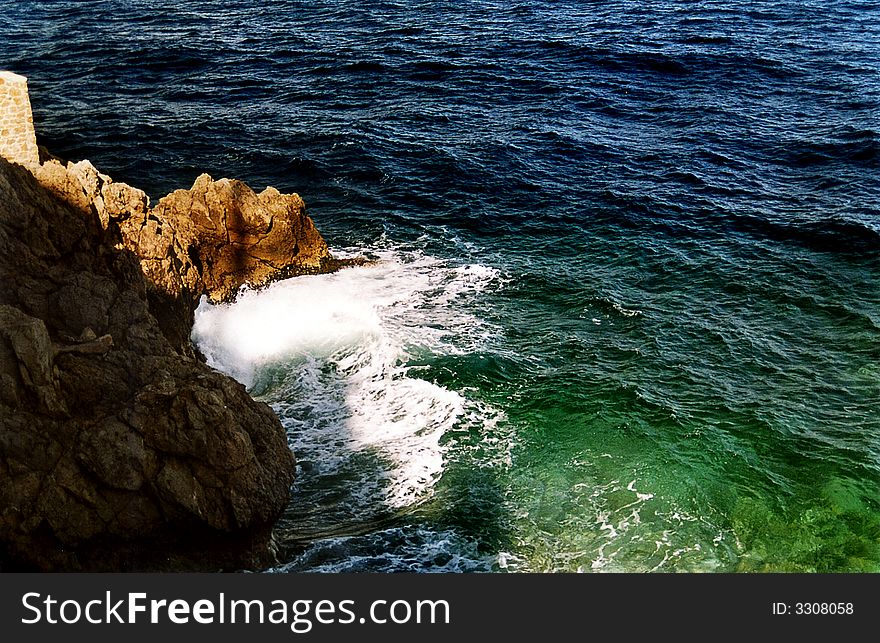 Mediterranean azure coast near Monako
