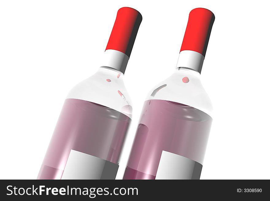 A 3D render of Bottles