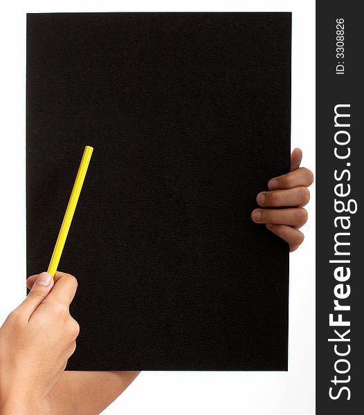 Hand holding a blank placard. Hand holding a blank placard
