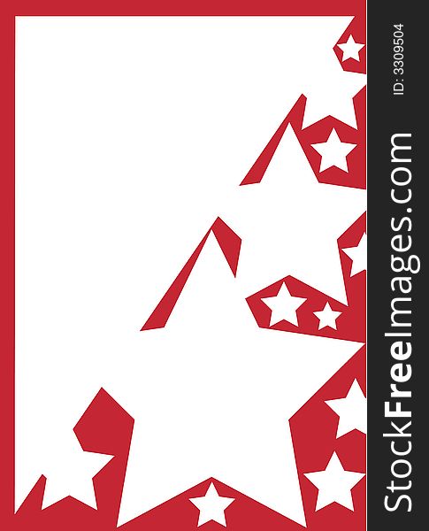 A red frame with a white frame and white stars to put advertising in it. A red frame with a white frame and white stars to put advertising in it.