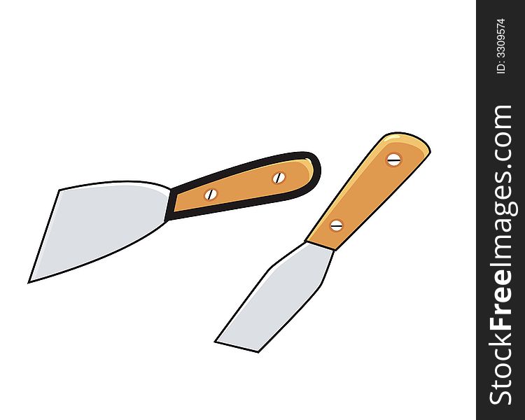 Illustration of two putty  Blade on white back ground