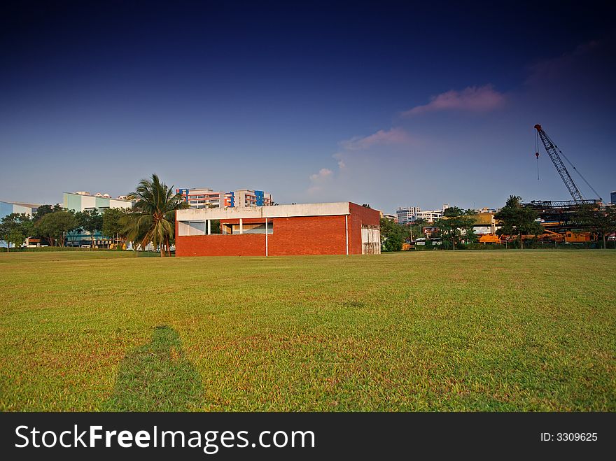 Red brick building in the city