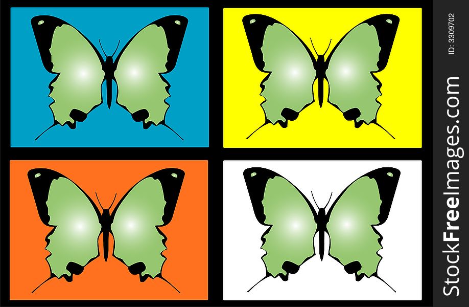 Vector image of butterfly with different background. Vector image of butterfly with different background