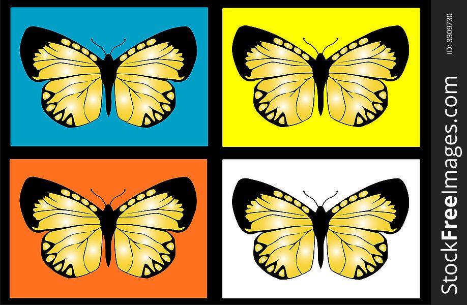 Vector image of butterfly with different background. Vector image of butterfly with different background