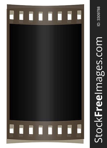 Filmstrip on a white background isolated with black fill