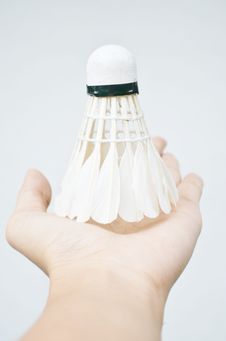 Shuttlecock Badminton In Hand Royalty Free Stock Photography