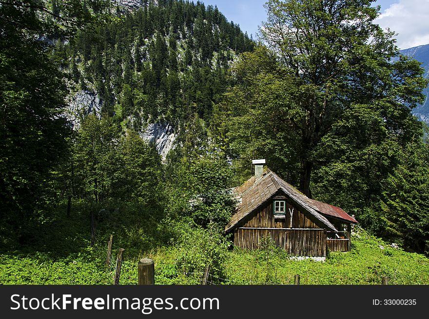 House In The Mountainsof Hallstatt