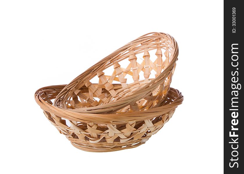 Wicker Basket Isolated On White Background