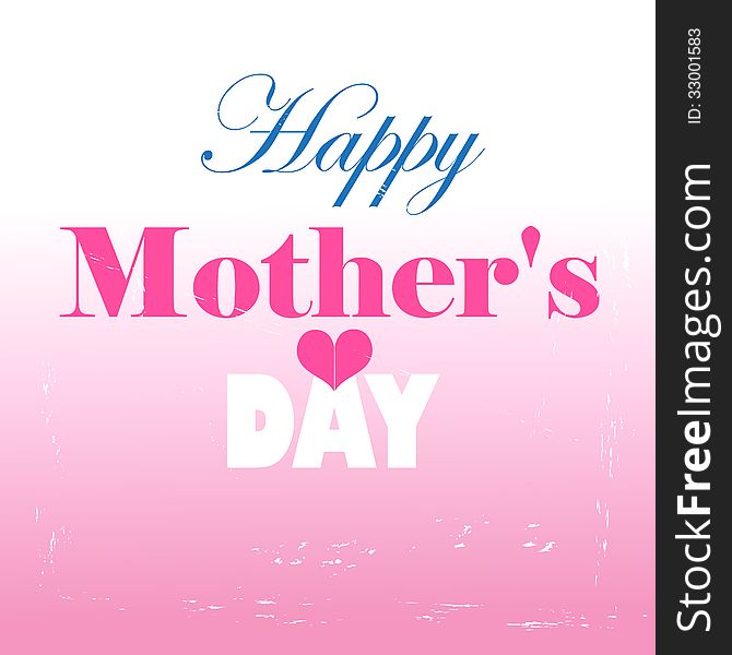 Graphics card Mothers Day with hearts on pink background. Graphics card Mothers Day with hearts on pink background