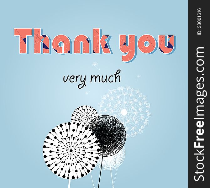 Thank You Card, With Font