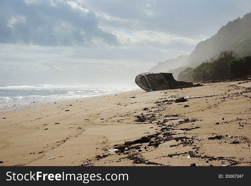 Shipwreck on the beach in Bali