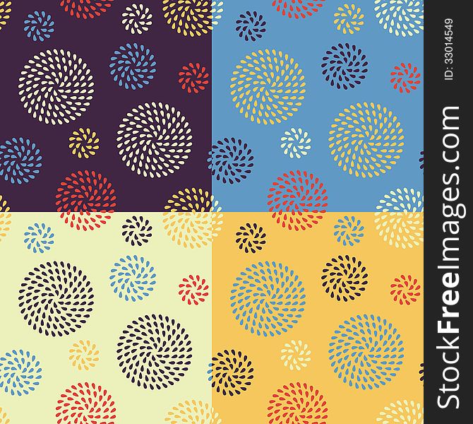 Set of four seamless patterns