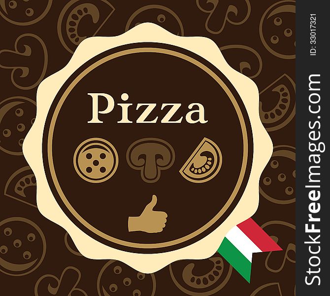 Packaging design for a pizza, vector illustration. Packaging design for a pizza, vector illustration