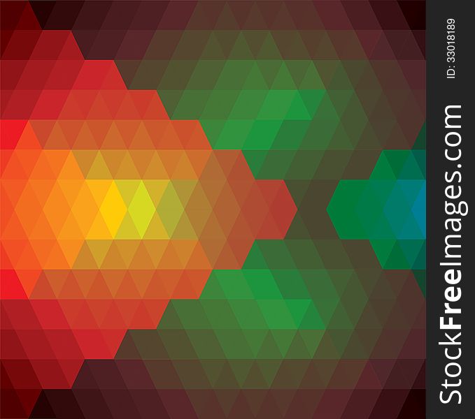 Abstract background of rhombus,diamonds & triangles shapes- vector graphic. This illustration has repetitive diamonds, rhombus & triangles shaped pattern made of orange,red,brown,blue,green colors