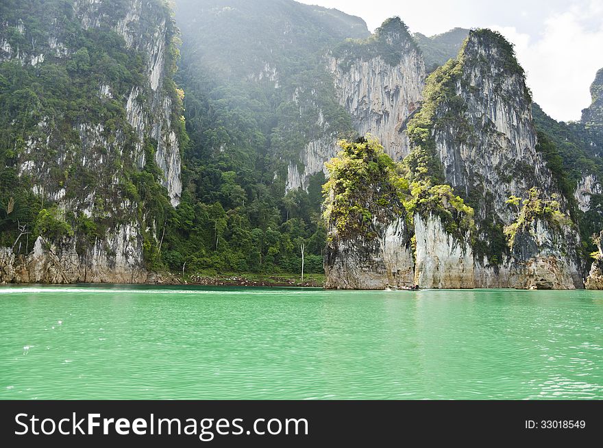 Beautiful High Mountains And Green River &x28; Guilin Of Thailand &x29;