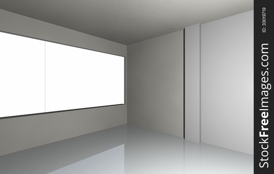 3D render of empty room