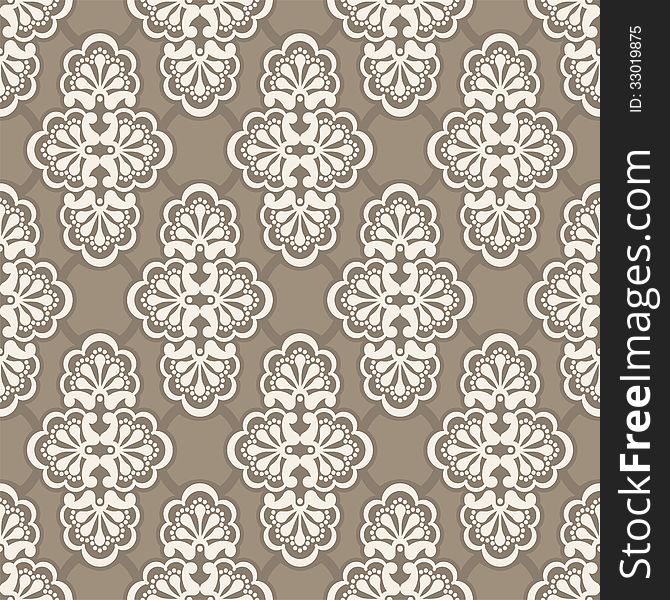 Seamless retro background. Floral vector seamless pattern