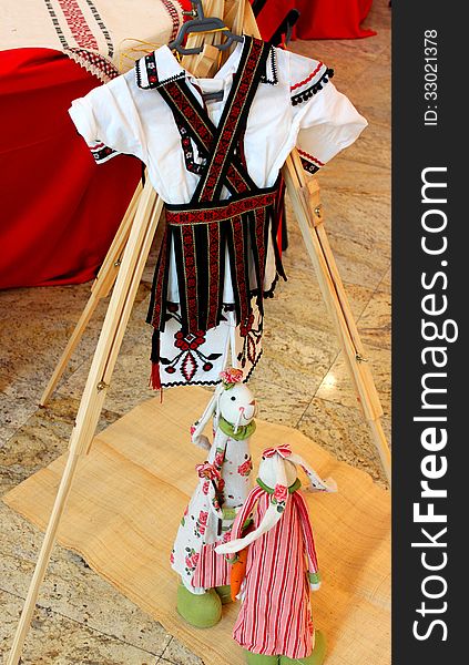 Romanian peasant costume for children worked hand embroidery