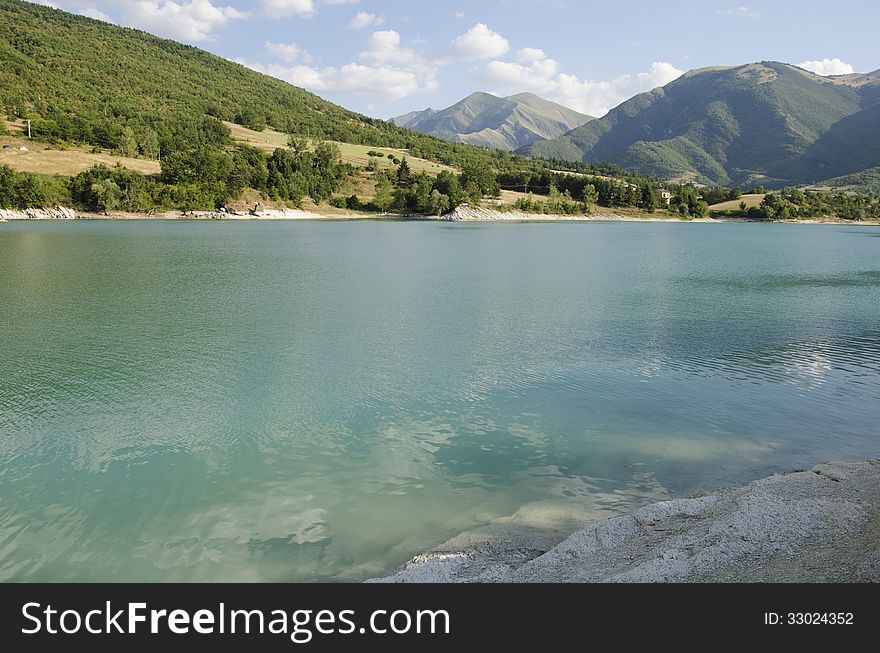 A view of marche lake in Italy. A view of marche lake in Italy.