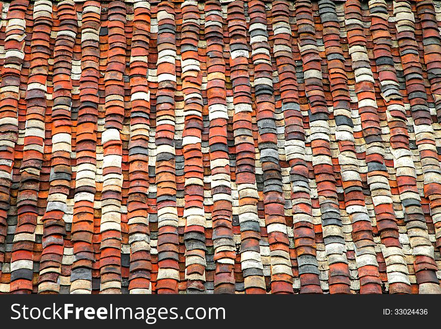 Chinese-style colorful roof tiles background