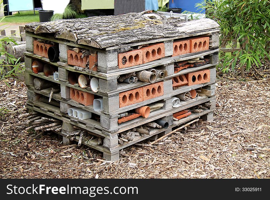 An Insect and Animal House Shelter for a Garden. An Insect and Animal House Shelter for a Garden.