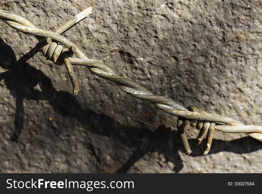 Barbed wire kinks close up. Barbed wire kinks close up