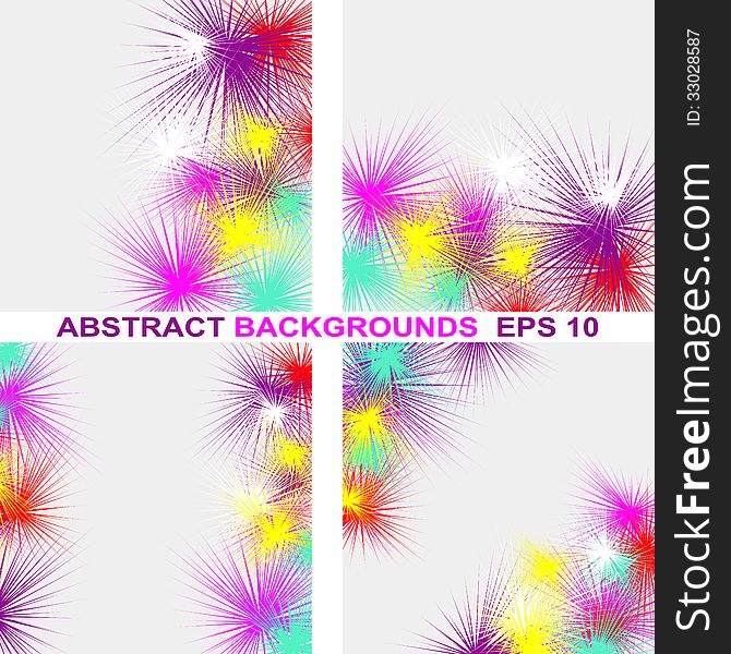 Abstract colorful Background in four variants is presented. Abstract colorful Background in four variants is presented.