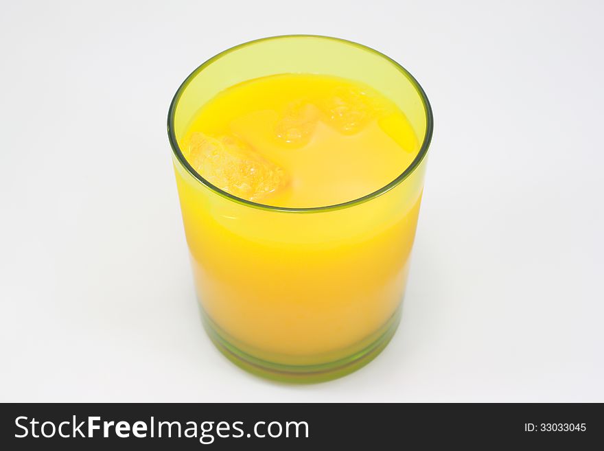 Cool orange juice with ice in a cup. Cool orange juice with ice in a cup