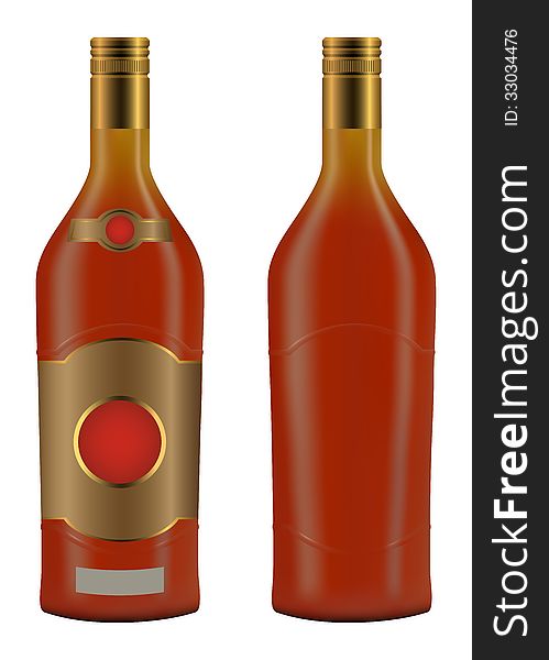 Cuban rum bottle on white background vector