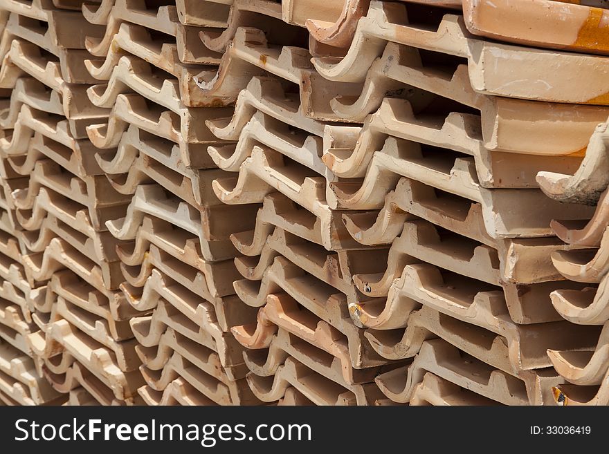 Roof tile pile