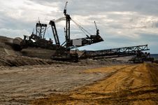 Open Coast Coal Mine - Excavator Stock Photos Open Coast Coal Mine - Excavator Stock Photos
