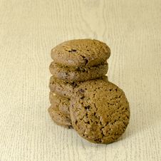 Cookies On Wood Table Stock Image