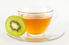 Tea In Cup And Pice Of Kiwi Fruit Stock Photos Tea In Cup And Pice Of Kiwi Fruit Stock Photos