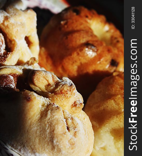 Cookies on a brown background (sweets)