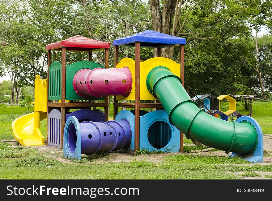 Children Stairs Slides equipment in playground