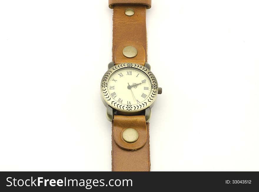 Classic Wristwatch isolated on white background