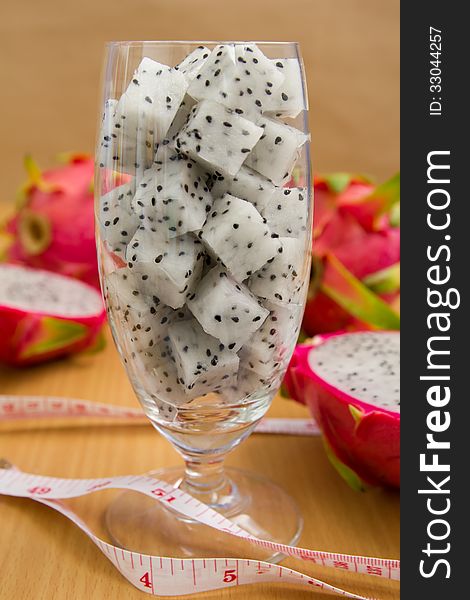 Dragon fruit for dessert, also diet food. Dragon fruit for dessert, also diet food.