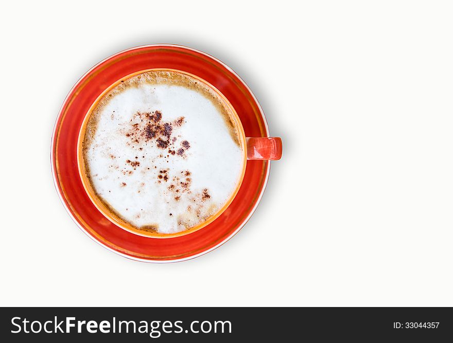 Cappuccino in colorful cup