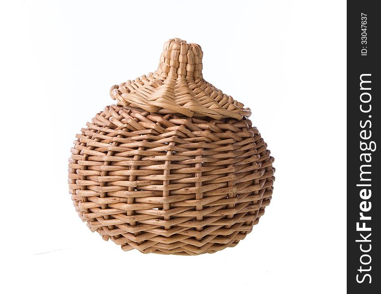 Wicker Basket Isolated On White Background