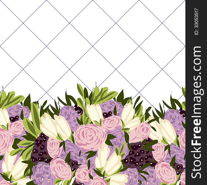 Vector summer background with flowers. Vector summer background with flowers