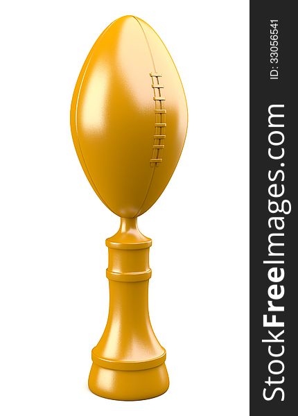 Trophy Cup With American Football Ball