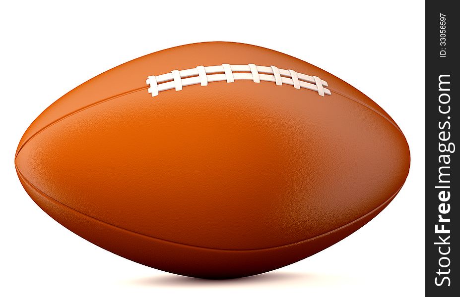 American football bal isolated on white backgroundl. 3d illustration. American football bal isolated on white backgroundl. 3d illustration